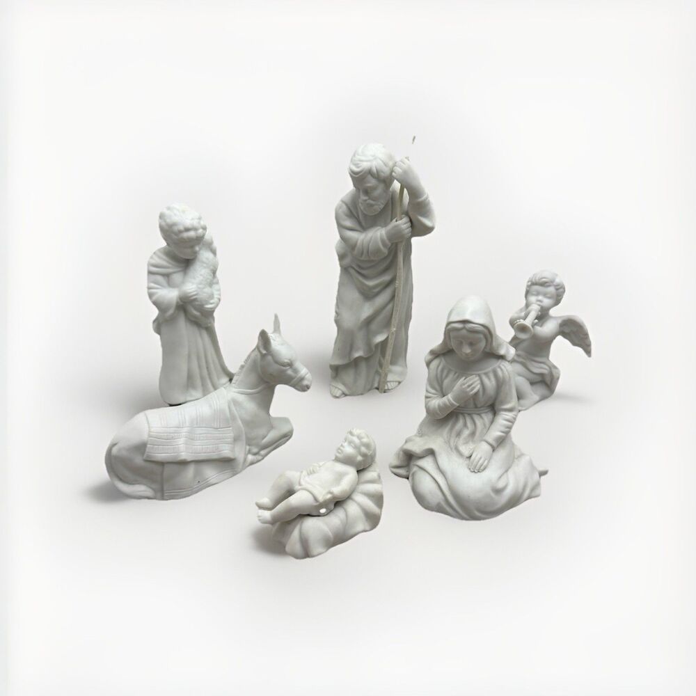 Avon Nativity Collectibles Holy Family 6 Piece Porcelain Figure 1981 Christmas